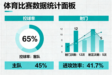 体育比赛数据统计面板与控球率射门数据展示